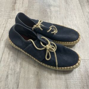 Seavees Sorrento Sand Navy Blue Suede Lace Up Shoes Size 8